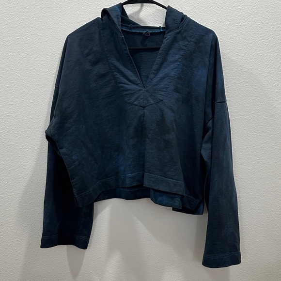 Ilana Kohn French terry Opie pullover v neck hoodie blue size medium - Picture 3 of 4